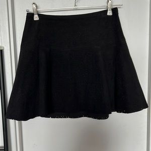 BCBG eyelet microsuede mini skirt